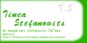 timea stefanovits business card